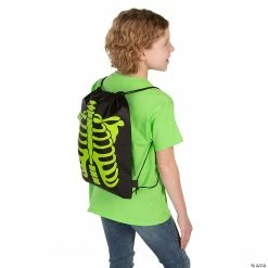 12" x 15" Medium Glow-in-the-Dark Skeleton Nonwoven Drawstring Bags – 12 Pc. -Halloween sale2022 12 x 15 medium glow in the dark skeleton nonwoven drawstring bags 12 pc 14114077 a03