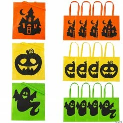15" x 17" Large Nonwoven Iconic Halloween Tote Bags - 12 Pc.