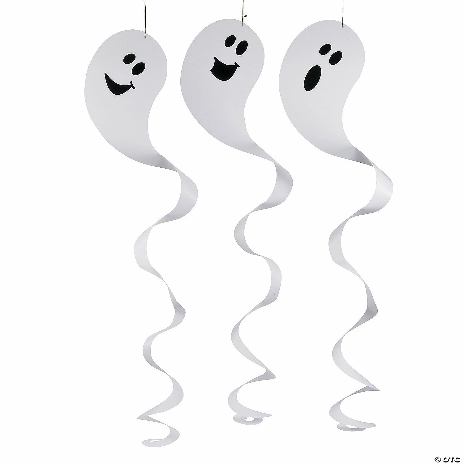 17" Giant Ghost Hanging Paper Swirl Halloween Decorations - 12 Pc. 1 17" Giant Ghost Hanging Paper Swirl Halloween Decorations - 12 Pc.