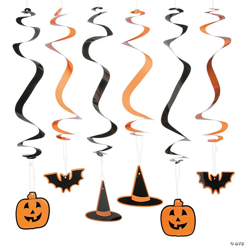26" Hanging Swirl Halloween Decorations - 24 Pc. 1 26" Hanging Swirl Halloween Decorations - 24 Pc.