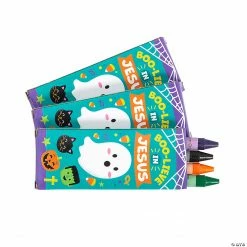 4-Color Religious Halloween Crayons – 24 Boxes