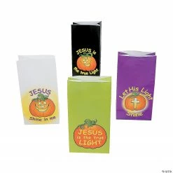 5 1/4" x 10" Christian Pumpkin Treat Bags - 12 Pc. -Halloween sale2022 5 1 4 x 10 christian pumpkin treat bags 12 pc 36 2244 a02