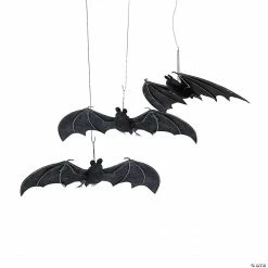 8 1/2" Halloween Hanging Bat Ceiling Decorations - 3 Pc.