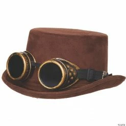 Adult Faux Suede Hat with Goggles
