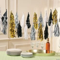 Black & White Tassel Garland -Halloween sale2022 black and white tassel garland13668823 a02