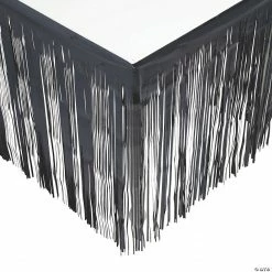 Metallic Fringe Plastic Table Skirt