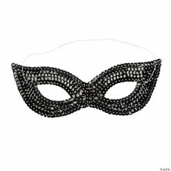 Black Sequin Masks- 12 Pc.