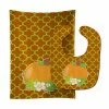 Caroline's Treasures Fall Pumpkin Orange Quatrfoil Baby Bib & Burp Cloth, 11 x 18,