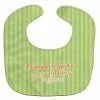 Caroline's Treasures Fall Pumpkin Spice Green Stripe Baby Bib, 10 x 13,