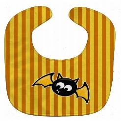 Caroline's Treasures, Halloween, Halloween Bat Orange Stripes Baby Bib, 10 x 13,