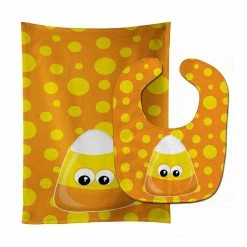 Caroline's Treasures, Halloween, Halloween Candy Corn Baby Bib & Burp Cloth, 11 x 18,