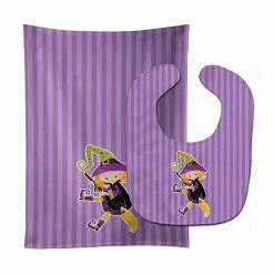 Caroline's Treasures, Halloween, Halloween Witch Baby Bib & Burp Cloth, 11 x 18,
