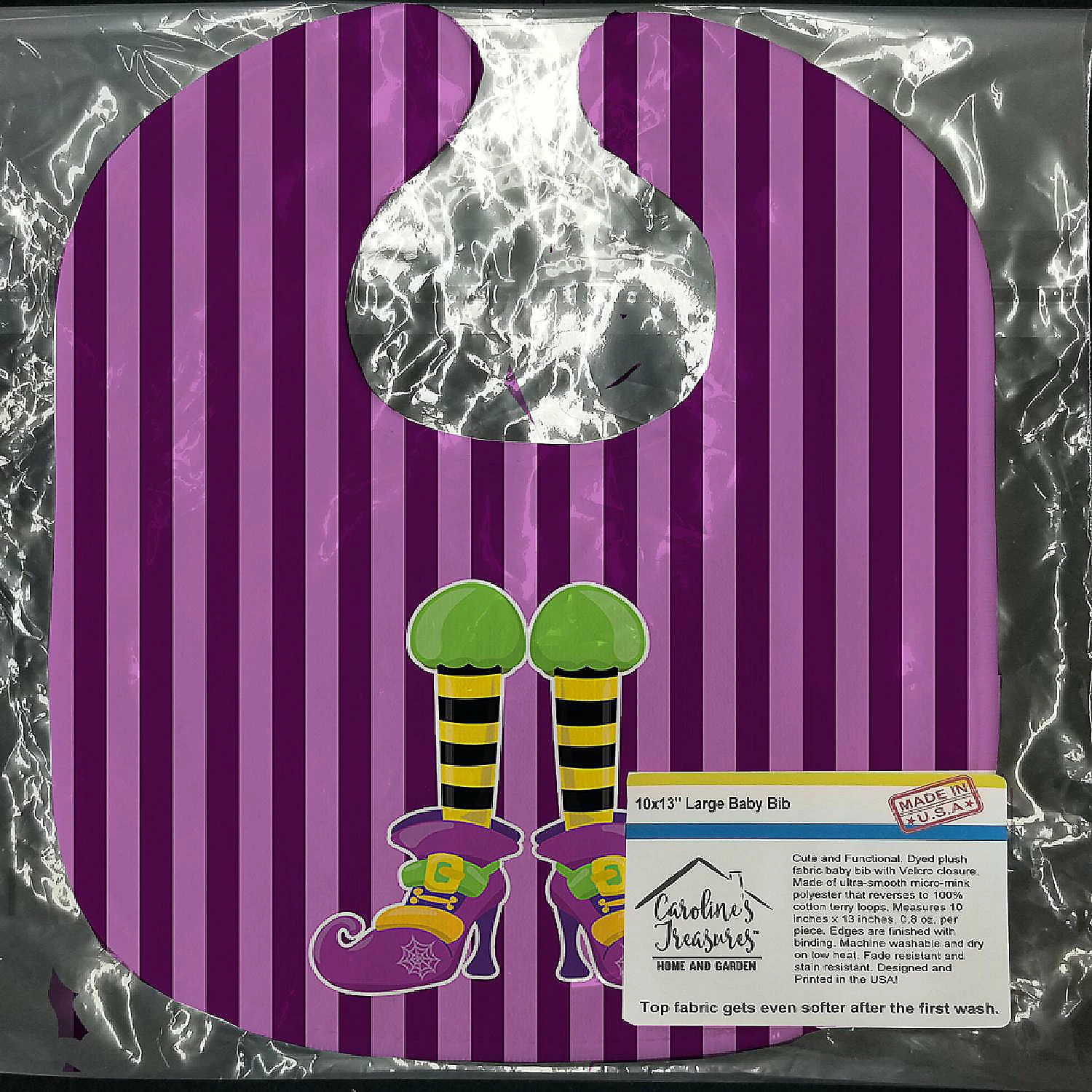 Caroline's Treasures, Halloween, Halloween Witches Legs Baby Bib, 10 x 13, 2 Caroline's Treasures, Halloween, Halloween Witches Legs Baby Bib, 10 x 13, - Image 2