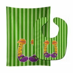 Caroline's Treasures, Halloween, Halloween Witch's Feet #3 Baby Bib & Burp Cloth, 11 x 18,