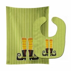 Caroline's Treasures, Halloween, Halloween Witch's Feet #4 Baby Bib & Burp Cloth, 11 x 18,
