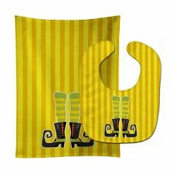 Caroline's Treasures, Halloween, Halloween Witch's Legs #2 Baby Bib & Burp Cloth, 11 x 18,
