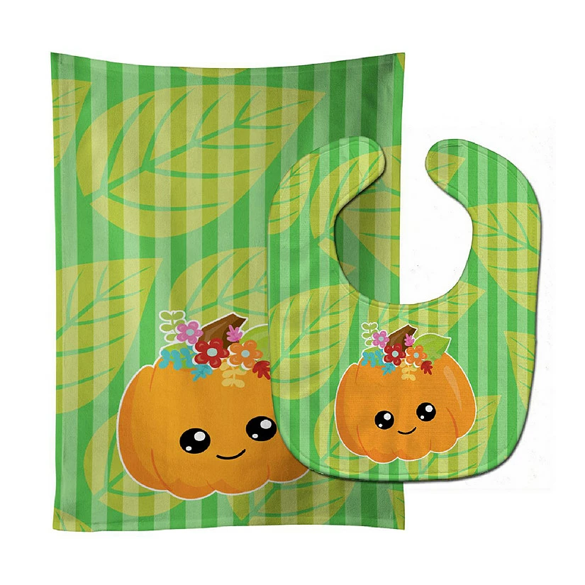 Caroline's Treasures Pumpkin Fall Baby Bib & Burp Cloth, 11 x 18, 1 Caroline's Treasures Pumpkin Fall Baby Bib & Burp Cloth, 11 x 18,