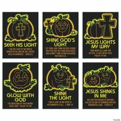 Christian Neon Pumpkin Poster Set - 6 Pc.