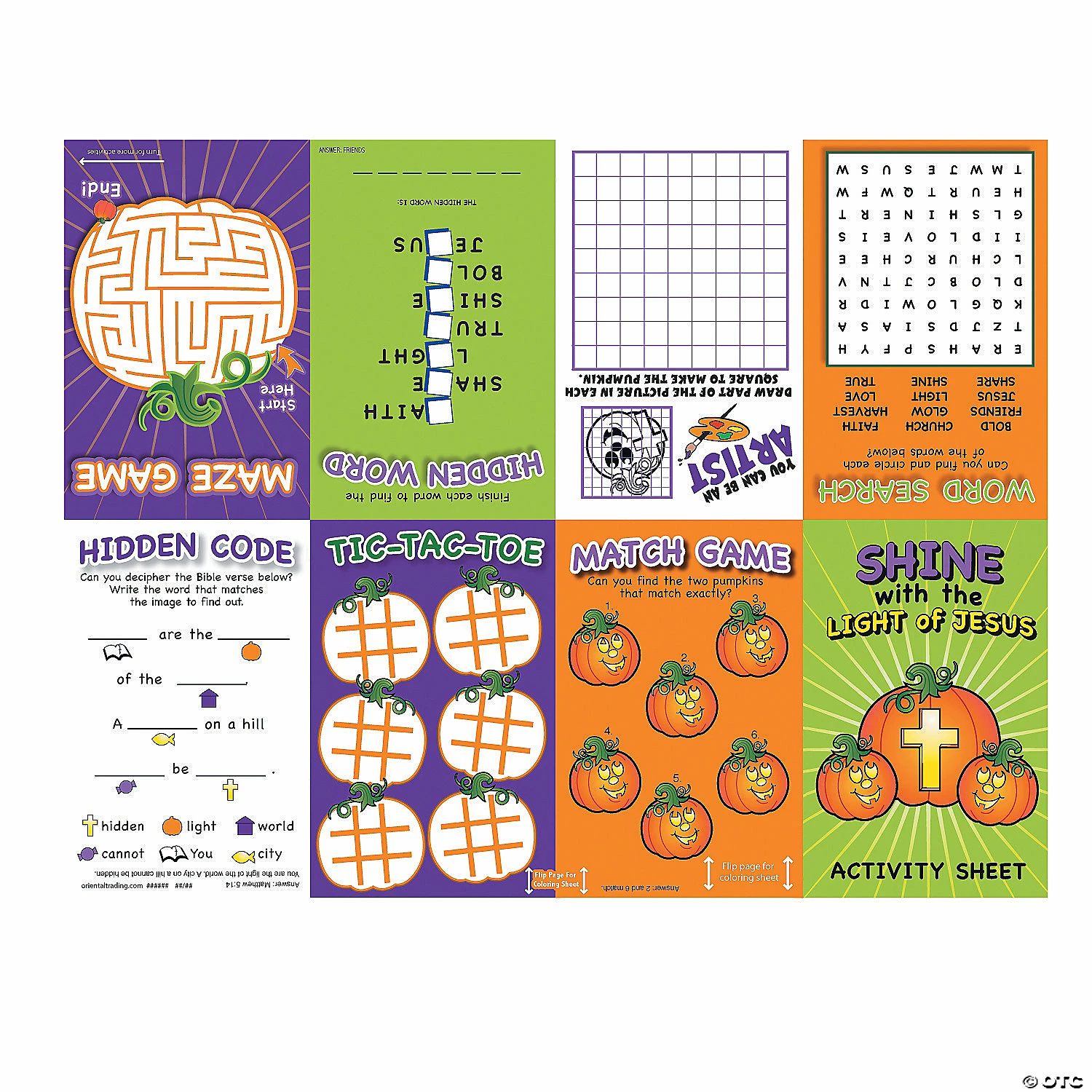 Christian Pumpkin Fold-Up Activity Sheets - 24 Pc. 2 Christian Pumpkin Fold-Up Activity Sheets - 24 Pc. - Image 2