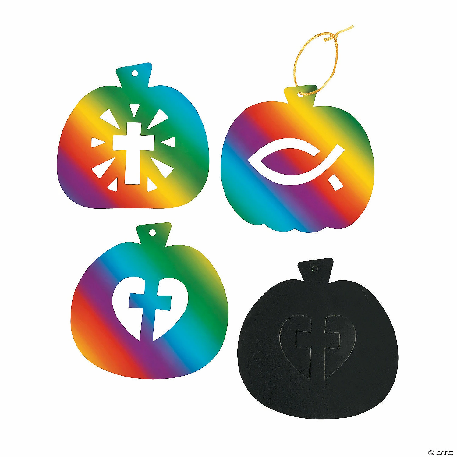Christian Pumpkin Magic Color Scratch Ornaments with Cutout - 24 Pc. 1 Christian Pumpkin Magic Color Scratch Ornaments with Cutout - 24 Pc.