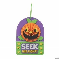 Christian Pumpkin Mini Paper Fan Craft Kit - Makes 12