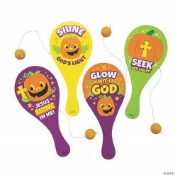 Christian Pumpkin Paddleball Games - 12 Pc.