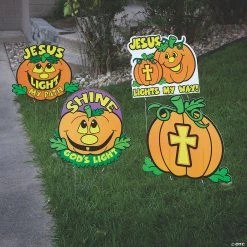 Christian Pumpkin Yard Signs - 4 Pc.