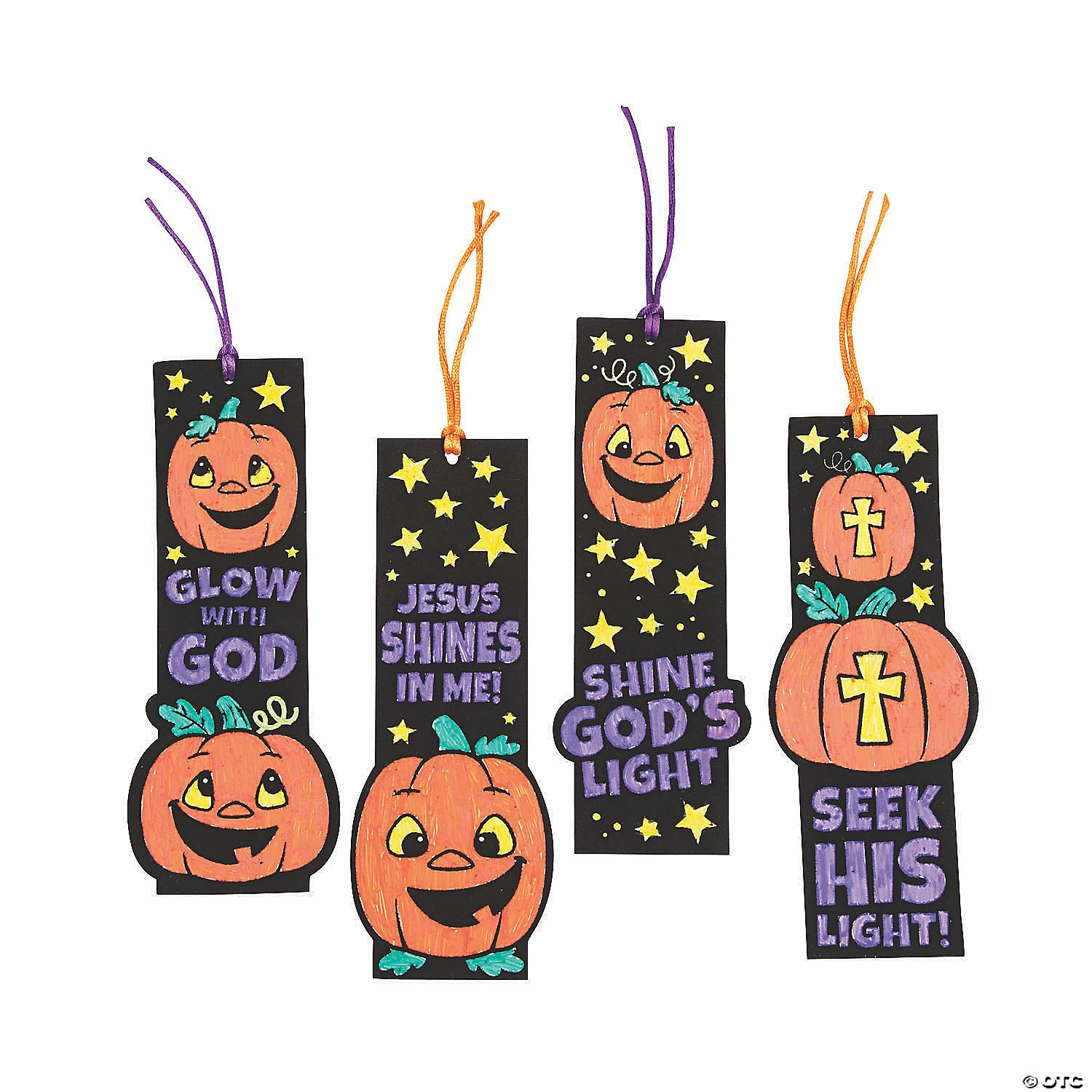 Color Your Own Christian Pumpkin Fuzzy Bookmarks - 12 Pc. 2 Color Your Own Christian Pumpkin Fuzzy Bookmarks - 12 Pc. - Image 2