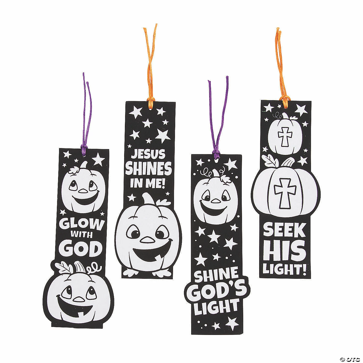 Color Your Own Christian Pumpkin Fuzzy Bookmarks - 12 Pc. 1 Color Your Own Christian Pumpkin Fuzzy Bookmarks - 12 Pc.