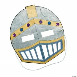 Color Your Own Knight Masks - 12 Pc.