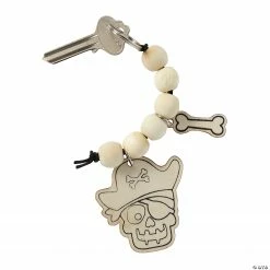 Color Your Own Spooky Pirate Wood Key Chains Craft Kit - Makes 12