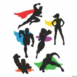 Comic Superhero Paper Cutouts - 6 Pc.