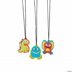 Cute Monster Charm Necklaces - 12 Pc.