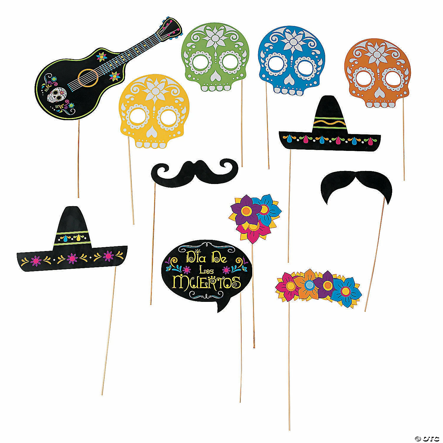 Day of the Dead Photo Stick Props- 12 Pc. 1 Day of the Dead Photo Stick Props- 12 Pc.