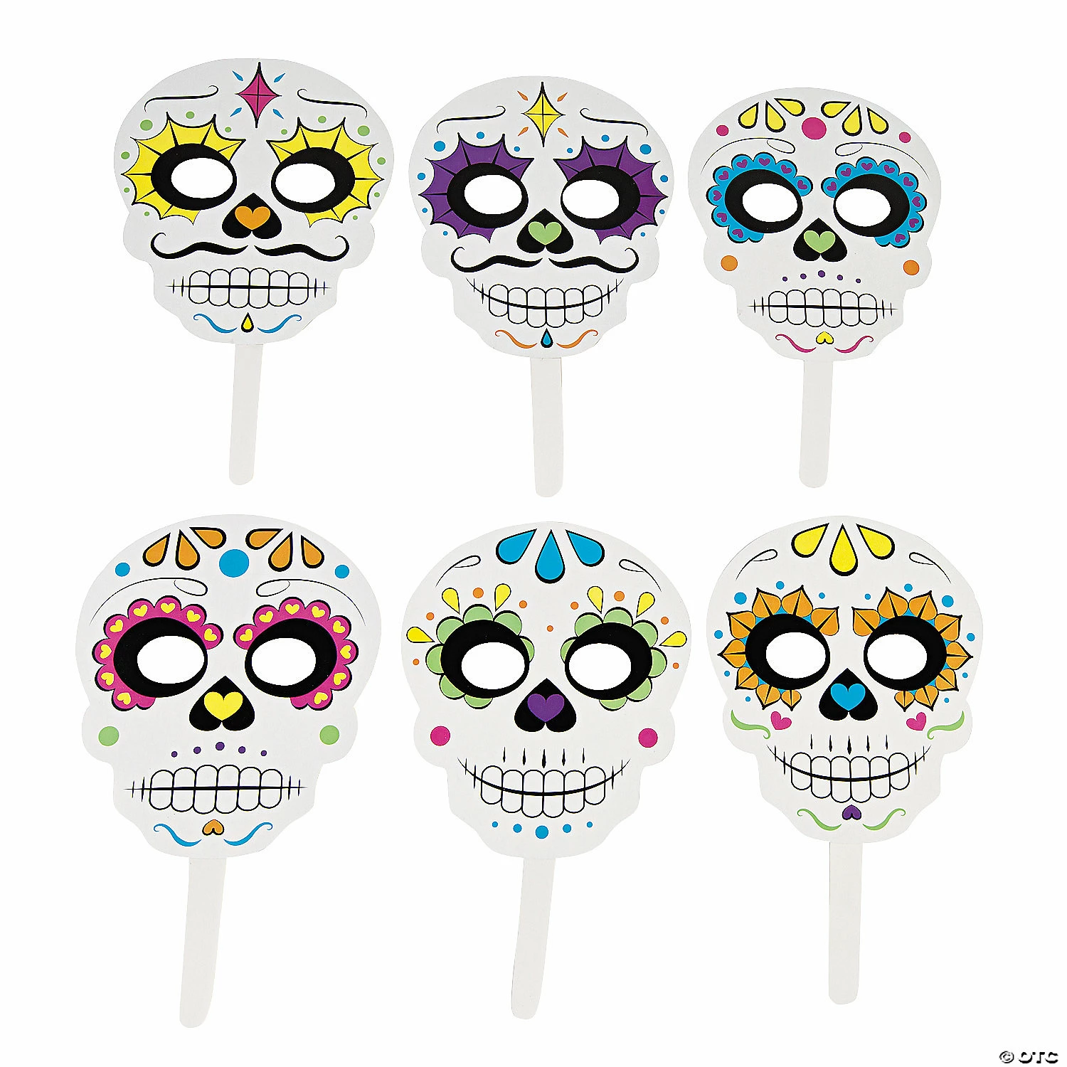Day of the Dead Sugar Skulls Photo Booth Props - 6 Pc. 1 Day of the Dead Sugar Skulls Photo Booth Props - 6 Pc.