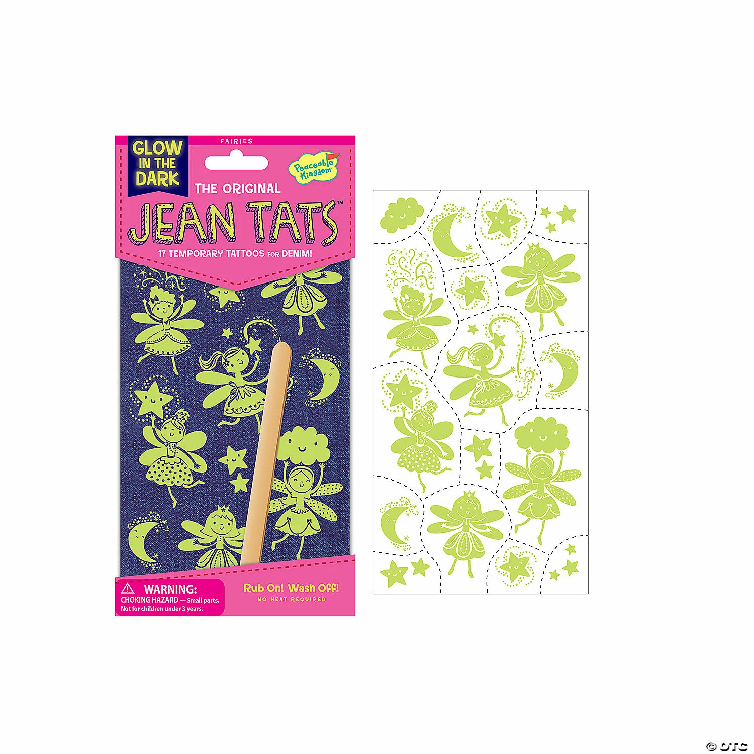 Fairies Glow-In-The-Dark Jean Tats Pack 2 Fairies Glow-In-The-Dark Jean Tats Pack - Image 2