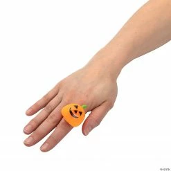 Flashing Light-Up Jack-O’-Lantern Bat & Ghost Rings - 12 Pc. -Halloween sale2022 flashing light up jack o lantern bat and ghost rings 12 pc 14114112 a02