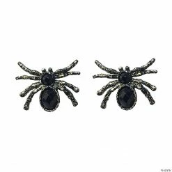 Glitter Gem Spider Earrings