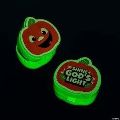 Glow in the Dark Christian Pumpkin Containers - 12 Pc.