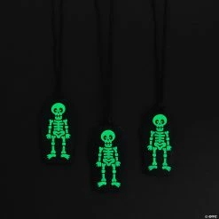 Glow-in-the-Dark Halloween Coffin Necklaces - 12 Pc.