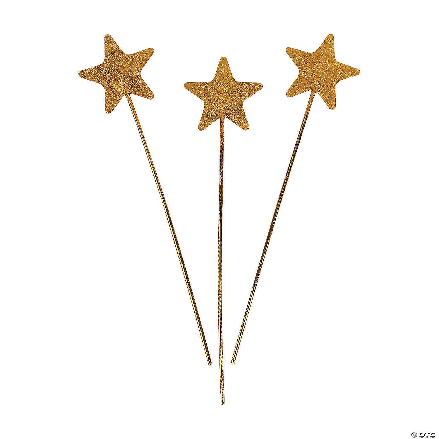 Gold Glittery Star Wands- 12 Pc. 1 Gold Glittery Star Wands- 12 Pc.