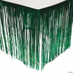 Metallic Fringe Plastic Table Skirt