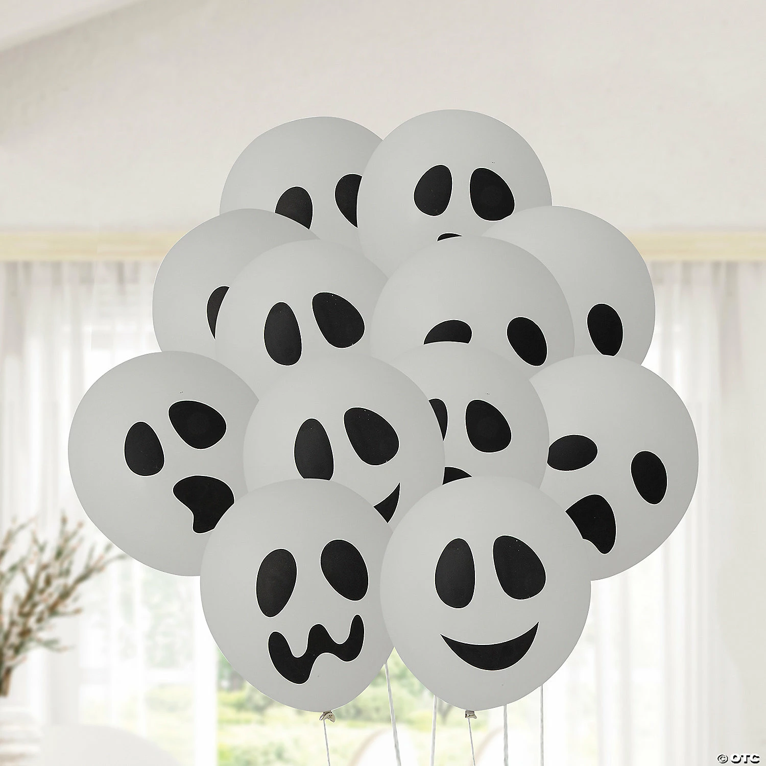 Halloween Ghost 11" Latex Balloons - 48 Pc. 3 Halloween Ghost 11" Latex Balloons - 48 Pc. - Image 3