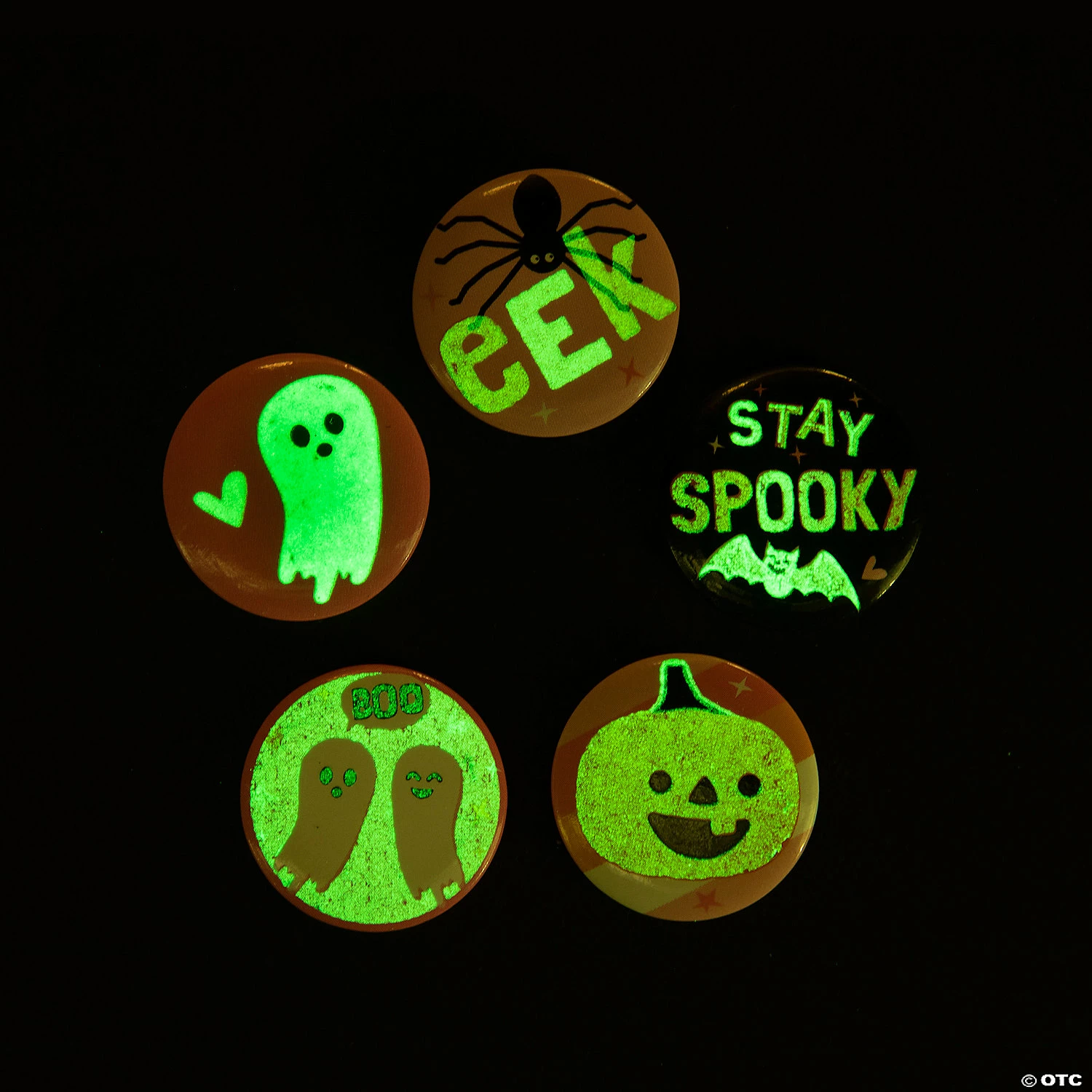 Halloween Glow-in-the-Dark Mini Buttons - 48 Pc. 1 Halloween Glow-in-the-Dark Mini Buttons - 48 Pc.