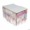 Iridescent Fringe Plastic Table Skirt