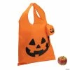Large Jack-O'-Lantern Foldable Tote Bags - 6 Pc.