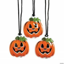 Light-Up Jack-O’-Lantern Necklaces - 12 Pc.