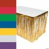 Metallic Fringe Plastic Table Skirt