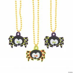 Molded Spider Beaded Necklaces