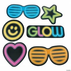 Neon Glow Party Cutouts - 6 Pc.